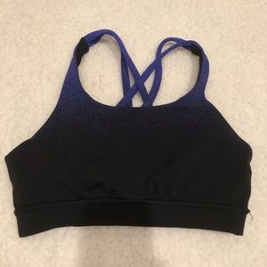 black and blue lululemon sports bra